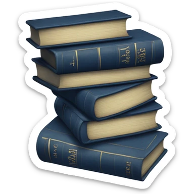 Midnight blue vintage books sticker