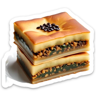 martabak manis-cinematic-realistic-martabak manis-dish-emoji,-depicted-as-a-single,-square-slice-of-sweet,-thick-martabak manis-with-a-rich,-indulgent-filling,-rendered-with-detailed-textures-and-vibrant,-appetizing-lighting sticker