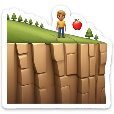 A 3D emoji of a person standing at the edge of a steep cliff in Apple style. The person faces forward, close to the edge, showing a sense of height and danger. Clean, glossy , isolated on white background.


 sticker
