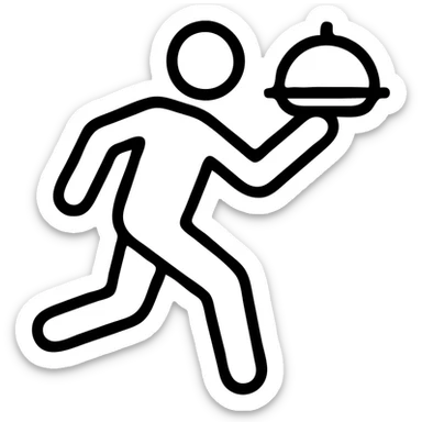 hurrying waiter sticker