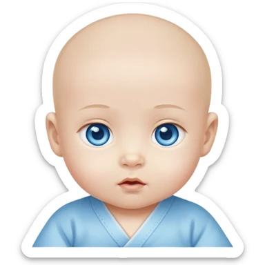 Wasian baby with blue eyes sticker