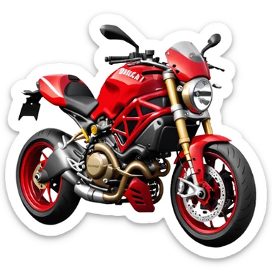 Ducati Monster S4RS motorcycle, red color, distinctive S4RS features, sporty and aggressive look sticker