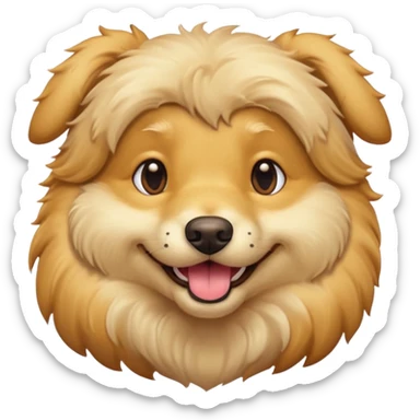 portrait of a golden dog, smiling with closed mouth, no tongue showing sticker