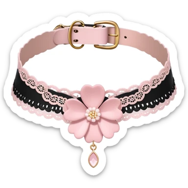 Pastel pink Lolita Sakura flower choker sticker