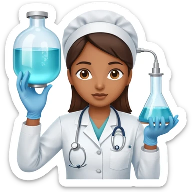 Brown skin Medical girl sterilize tech sticker