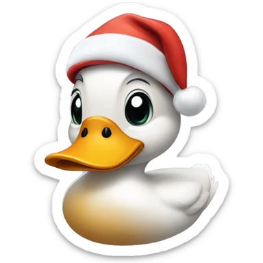 Duck with santa hat sticker