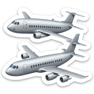 Two large grey rectangle with a plane flying in their direction sticker