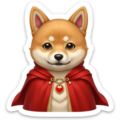 Shiba Dog in demon red collar cloak sticker