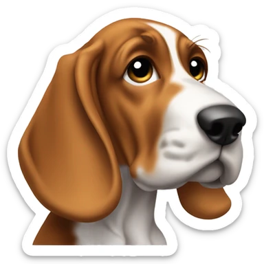 frontend development with basset hound puppy  sticker