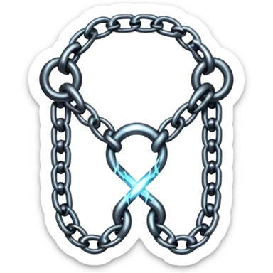 Broken chain with glowing spectral link, gothic fantasy iOS emoji sticker