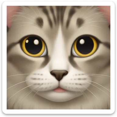 a cat with hearted eyes sticker
