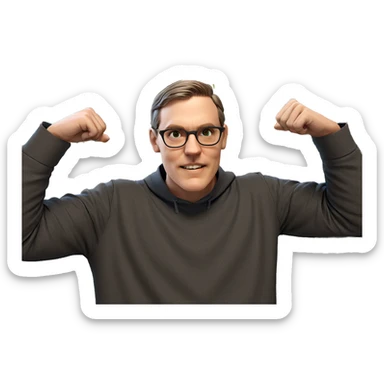 boy with glasses and plants sticker