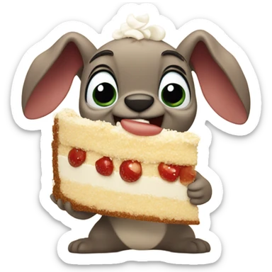 Stitch eating coconut cake sticker