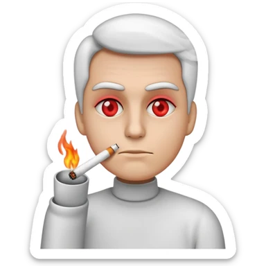 I want an emoji that is smoking a cigarette with red eyes  sticker