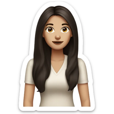 Interior designer bale girl with long dark brown hairand dark brown eyes sticker