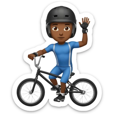 BMX rider black man with helmets sticker