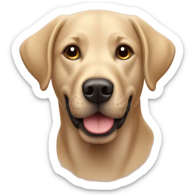 Labrador retriever with ball sticker