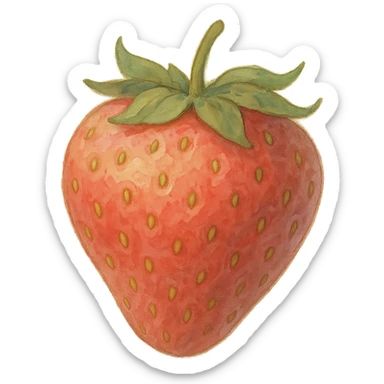 soft colors and painterly look strawberry sticker