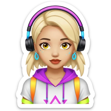 Girl in Rave outfits  sticker