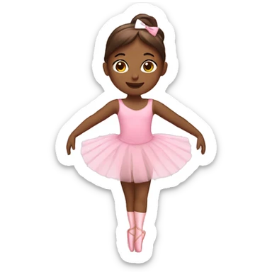 brown ballerina in pink sticker