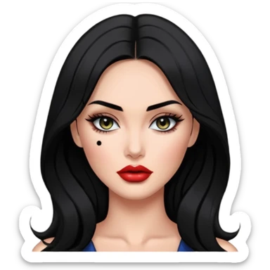 “Emoji girl, femme fatale, black hair. megan fox vibes sticker