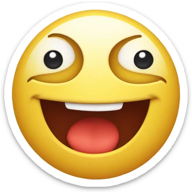 happy emoji with bulging eyes and a smile, with red cheeks sticker