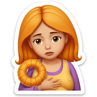 Pregnant girl sad for cravings jalebi sticker