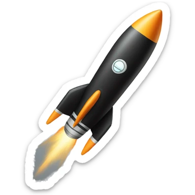 A black rocket that takes off, with the symbol 0 drawn on it. sticker