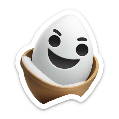 happy emoji with a pile of salt in front sticker