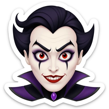 Evil Disney villain face sticker