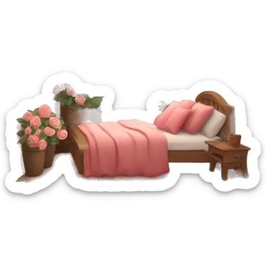 Cozy indoor with roses sticker