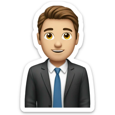 guy with brown hair works in finance sticker