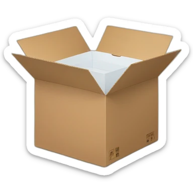 open cardboard box sticker