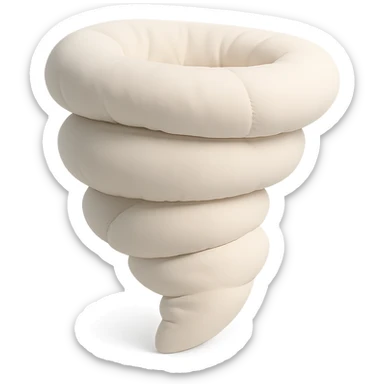 cushion style tornado, plush and rounded, soft edges sticker