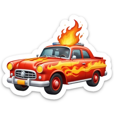 Car shooting fire sticker