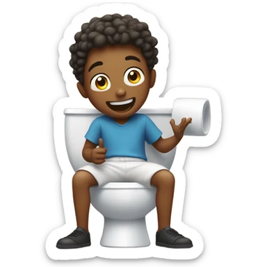 Boy singing a song on toilet sticker