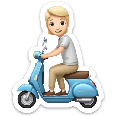riding a scooter sticker