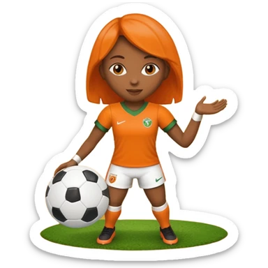 Boneca segurando uma Bola de futebol que está queimando sticker