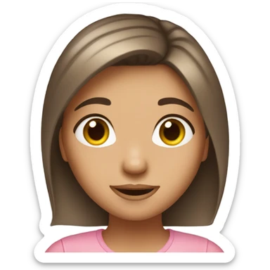 Blushing brunette girl sticker