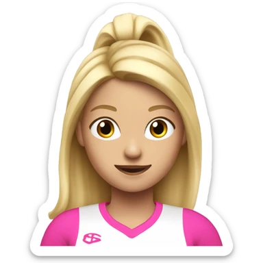 Blondie girl in in pink clothes that is doing sport sticker
