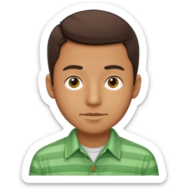 Man with green Striped Shirt not t shirt sticker