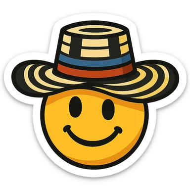 cartoon style sombrero vueltiao colombiano emoji sticker