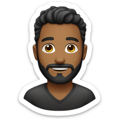 hombre de 26 años cabello corto negro y con barba sticker