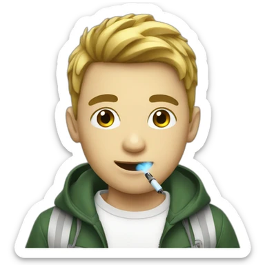 a boy using a vape sticker