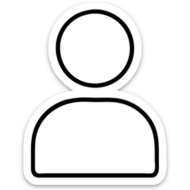 outlined icon of a client or customer, no fill sticker