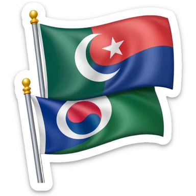FRIENDSHIP FLAG OF PAK-SOUTH KOERA sticker