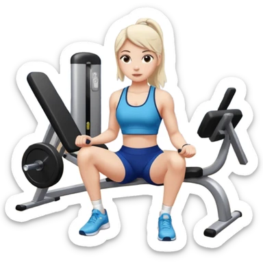 girl sport gym training, white skin tone sticker