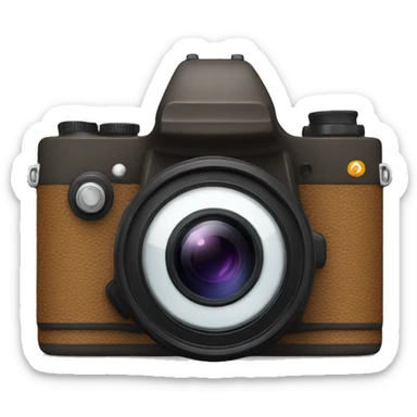 a digital camera with a big lens sticker