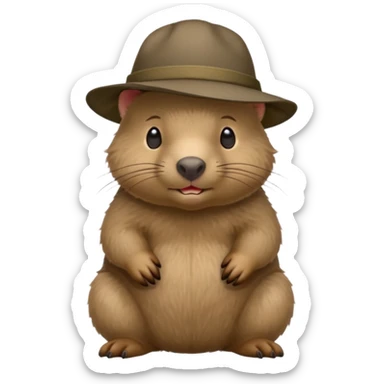 wombat wearing a hat sticker