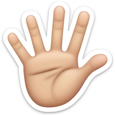 A hand with 5 fingers: the thumb, index finger, and pinky extended, while the middle and ring fingers are folded down sticker